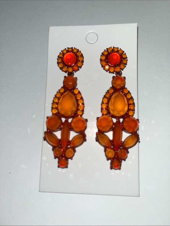J. Crew Jewelry - J. Crew Orange Faceted Drop Earrings